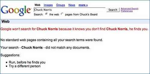 chucknorrisgoogle Why 'Chuck Norris' can't be found on Google.
